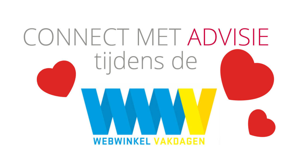 Logo van de Webwinkel Vakdagen met de tekst 'Connect met Advisie' er boven